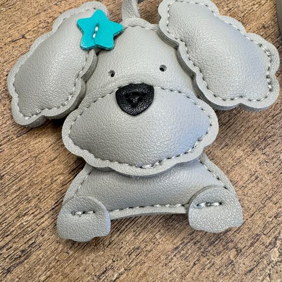 Gray Fluffy Ear Dog Bag Charm Poodle Yorkie Small Dog Purse Charm Dog Gift NEW - Picture 5 of 6